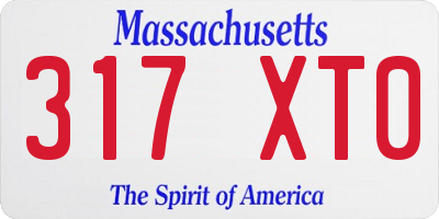 MA license plate 317XT0