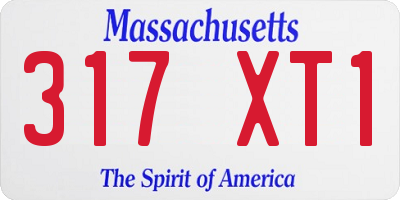 MA license plate 317XT1