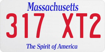 MA license plate 317XT2