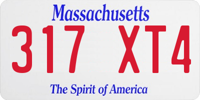 MA license plate 317XT4
