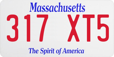 MA license plate 317XT5