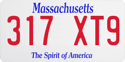 MA license plate 317XT9