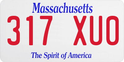 MA license plate 317XU0