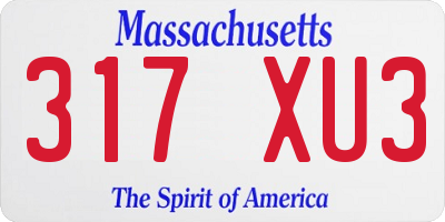 MA license plate 317XU3