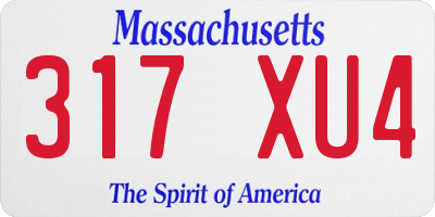 MA license plate 317XU4