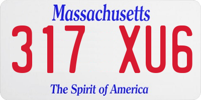 MA license plate 317XU6