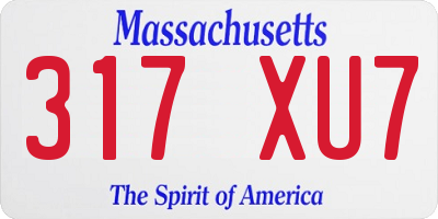 MA license plate 317XU7