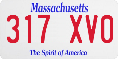 MA license plate 317XV0