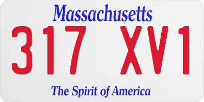 MA license plate 317XV1