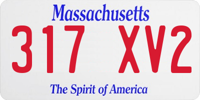 MA license plate 317XV2