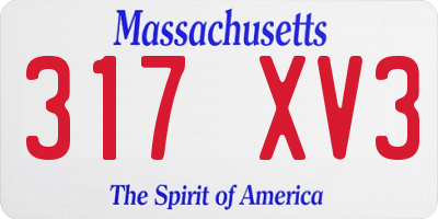 MA license plate 317XV3