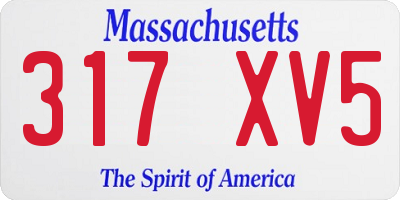 MA license plate 317XV5