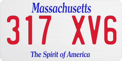 MA license plate 317XV6