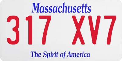 MA license plate 317XV7