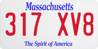 MA license plate 317XV8