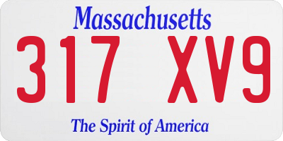 MA license plate 317XV9