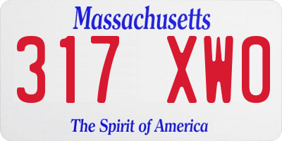 MA license plate 317XW0
