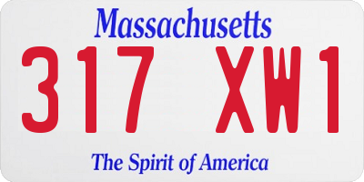 MA license plate 317XW1