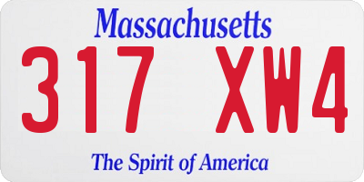MA license plate 317XW4