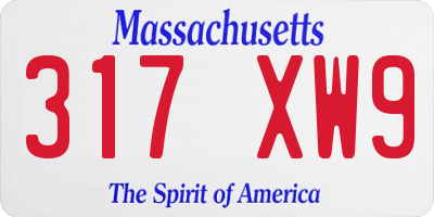 MA license plate 317XW9