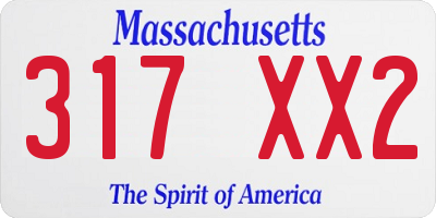 MA license plate 317XX2