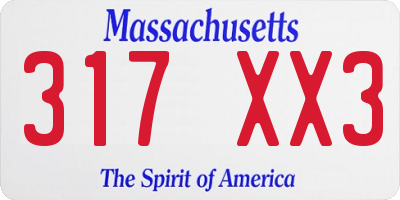 MA license plate 317XX3