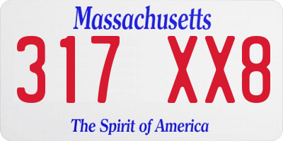 MA license plate 317XX8