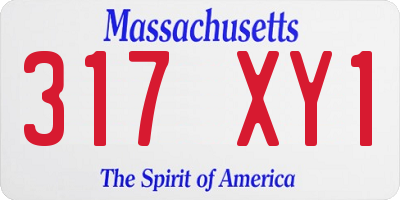 MA license plate 317XY1