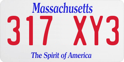 MA license plate 317XY3