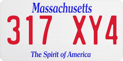 MA license plate 317XY4