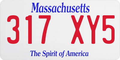 MA license plate 317XY5