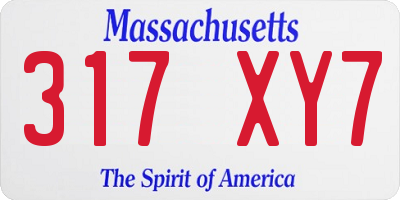 MA license plate 317XY7