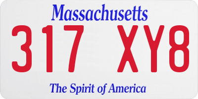 MA license plate 317XY8