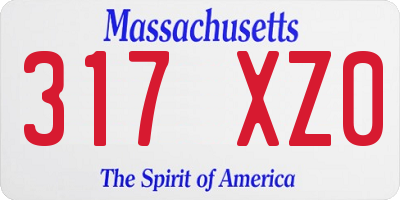 MA license plate 317XZ0