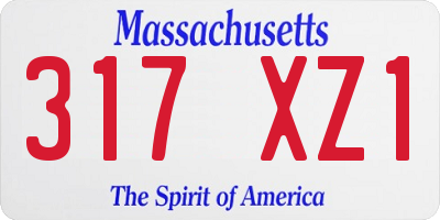 MA license plate 317XZ1