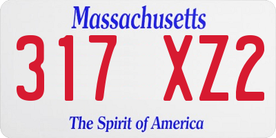 MA license plate 317XZ2