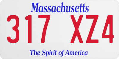 MA license plate 317XZ4