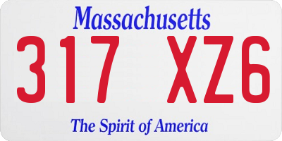 MA license plate 317XZ6