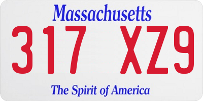 MA license plate 317XZ9