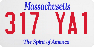 MA license plate 317YA1