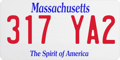 MA license plate 317YA2