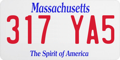 MA license plate 317YA5