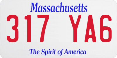 MA license plate 317YA6