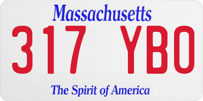 MA license plate 317YB0