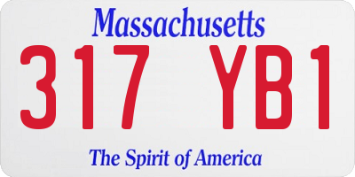 MA license plate 317YB1