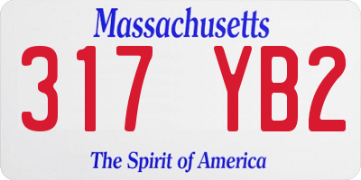 MA license plate 317YB2