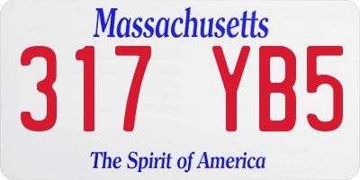MA license plate 317YB5