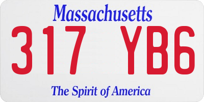 MA license plate 317YB6