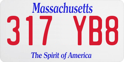 MA license plate 317YB8