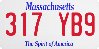 MA license plate 317YB9